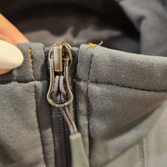 North Face Men's Grey&Yellow Fleece Zip-Up Jacket- Size Medium - Picture 7 of 11